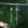 Pearl La Semillas Earrings with Kingman Turquoise (post or ear wire)