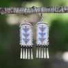 Periwinkle Sacred Peak Earrings with Lapis (ear wire or post)