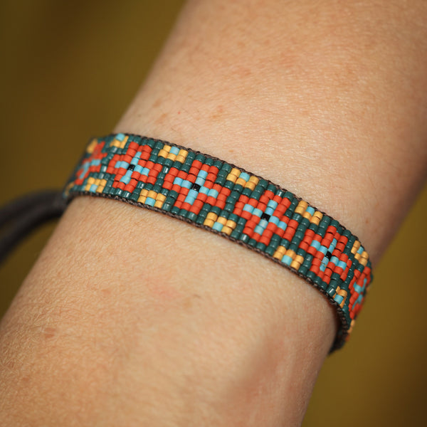 Cruces Bracelet in Forest Green