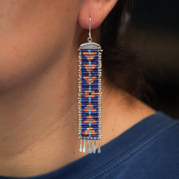 Long Sacred Valley Earrings in Lapis Blue