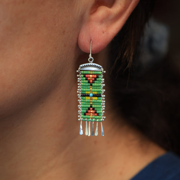 Short Sacred Valley Earrings in Green