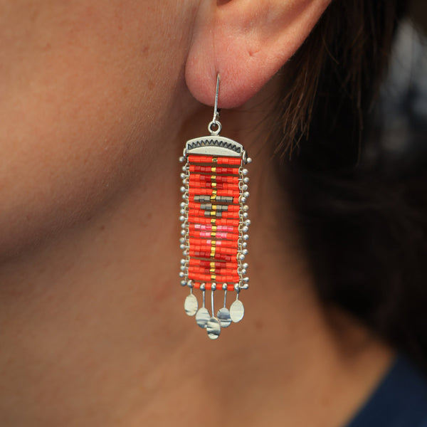 Red Sky Earrings (ear wire or post)