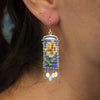 Rosas Earrings with Yelow Roses (ear wire or post)