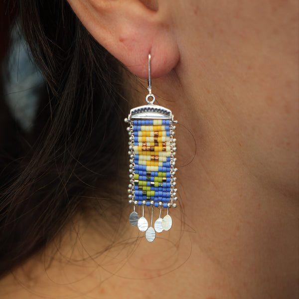 Rosas Earrings with Yelow Roses (ear wire or post)