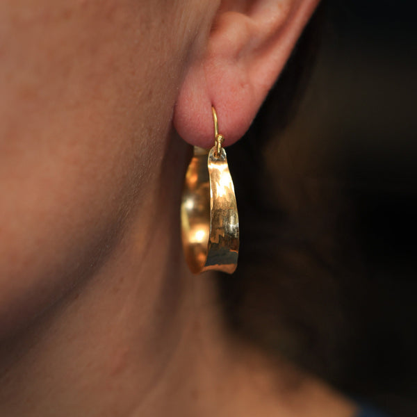 Small Anticlastic Hoops in 24k vermeil