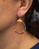 Small Hoops with Silver Birds and Ruby in 24k Gold Vermeil