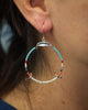 Small Hoops with Silver Birds and Pearl