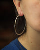 Stamped Large Hoop Post Earrings