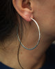 Stamped Large Hoop Post Earrings