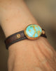 Sonoran Gold Turquoise Leather Bracelet with 24k Vermeil