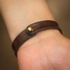 Sonoran Gold Turquoise Leather Bracelet with 24k Vermeil