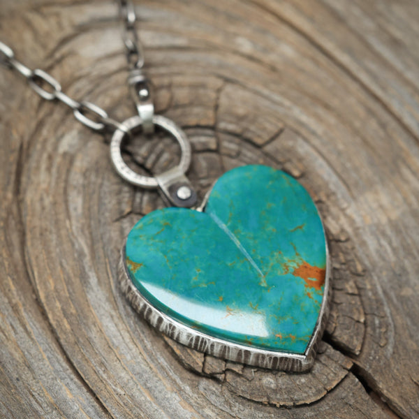 Green Kingman Turquoise Heart Necklace