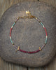 Birds Bracelet with Ruby in 24K Vermeil, longer