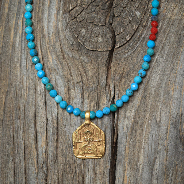 Amulet Necklace in Turquoise & 24k Vermeil