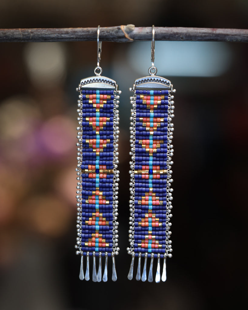 Long Sacred Valley Earrings in Lapis Blue