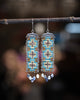 Long Cruces Earrings in Baby Blue & Gold