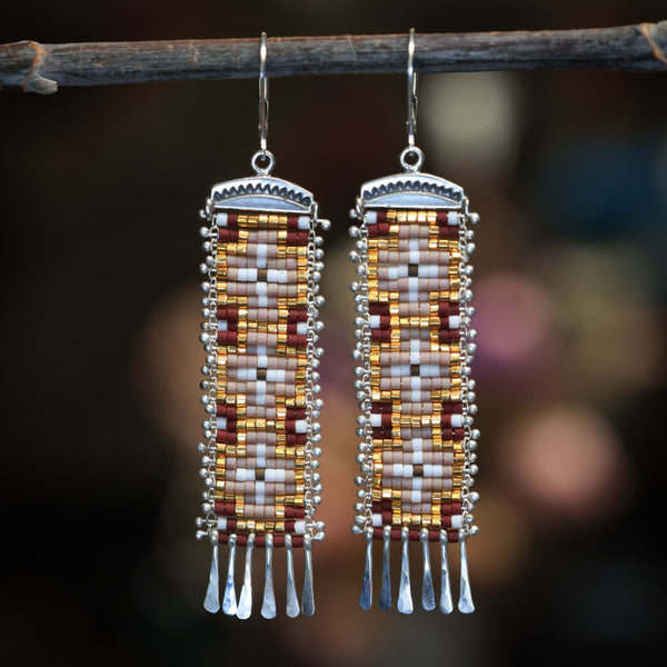 Long Cruces Earrings in Browns