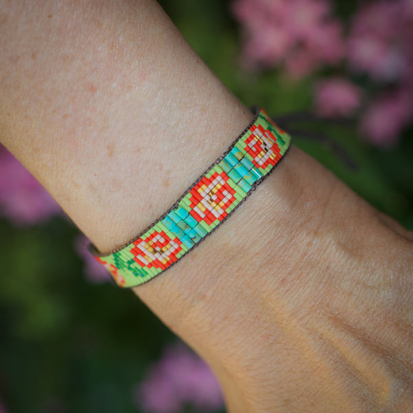 Rosas Bracelet in Chartreuse with Kingman Turquoise