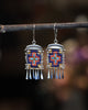 Short Cruces Earrings in Navy Blue Multi