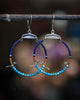 Small Hoops with Silver Birds and Turquoise