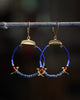 Small Hoops with Silver Birds and Denim Sponge Coral in 24k Gold Vermeil