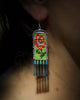 Medium Rosas Earrings in Chartreuse with Kingman Turquoise (ear wire or post)