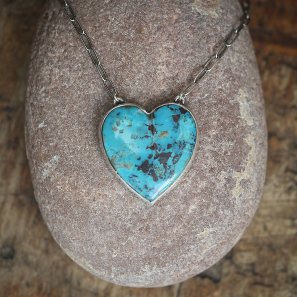 Kingman Turquoise Heart Necklace #2 (small)