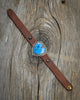 Stamped Horse Tack Bracelet with a Kingman Turquoise Heart