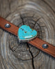 Horse Tack Bracelet with a Kingman Turquoise Heart