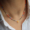 Seed Bead Necklace with Fire Opal