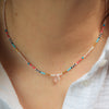 Seed Bead Necklace with Rose Quartz