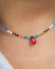 Seed Bead Necklace with Ruby