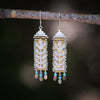 Thin Flora Earrings in Gold with Turquoise