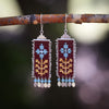 Flora Earrings in Currant with Turquoise