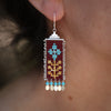 Flora Earrings in Currant with Turquoise