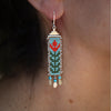 Thin Flora Earrings with Turquoise