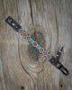 White and Brown Cruces Bracelet with Kingman Turquoise