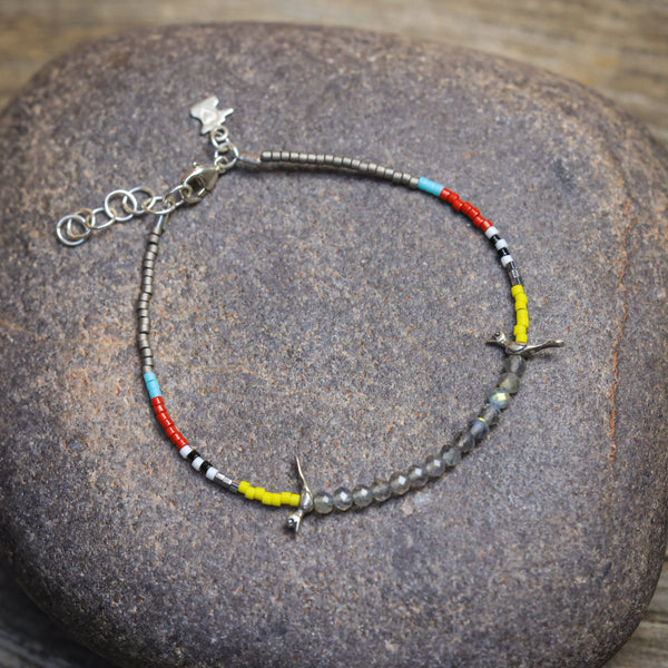 Birds Bracelet with Labradorite