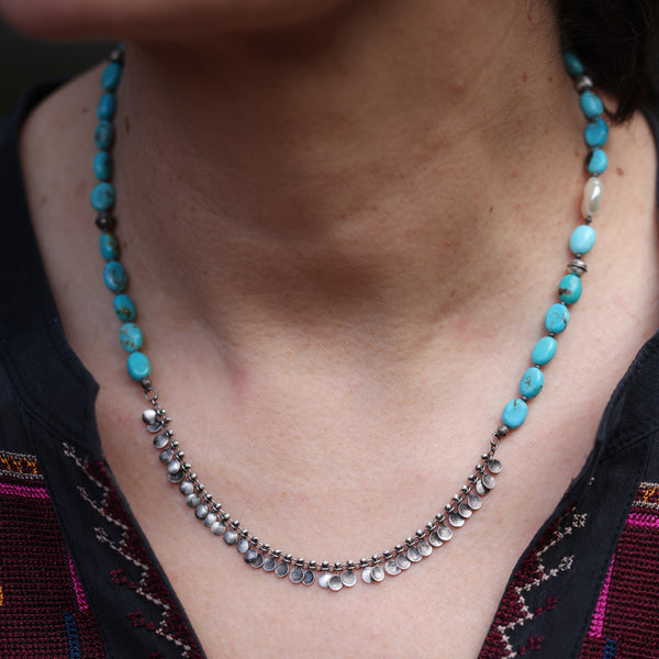 Dew Drop Turquoise & Pearl Necklace