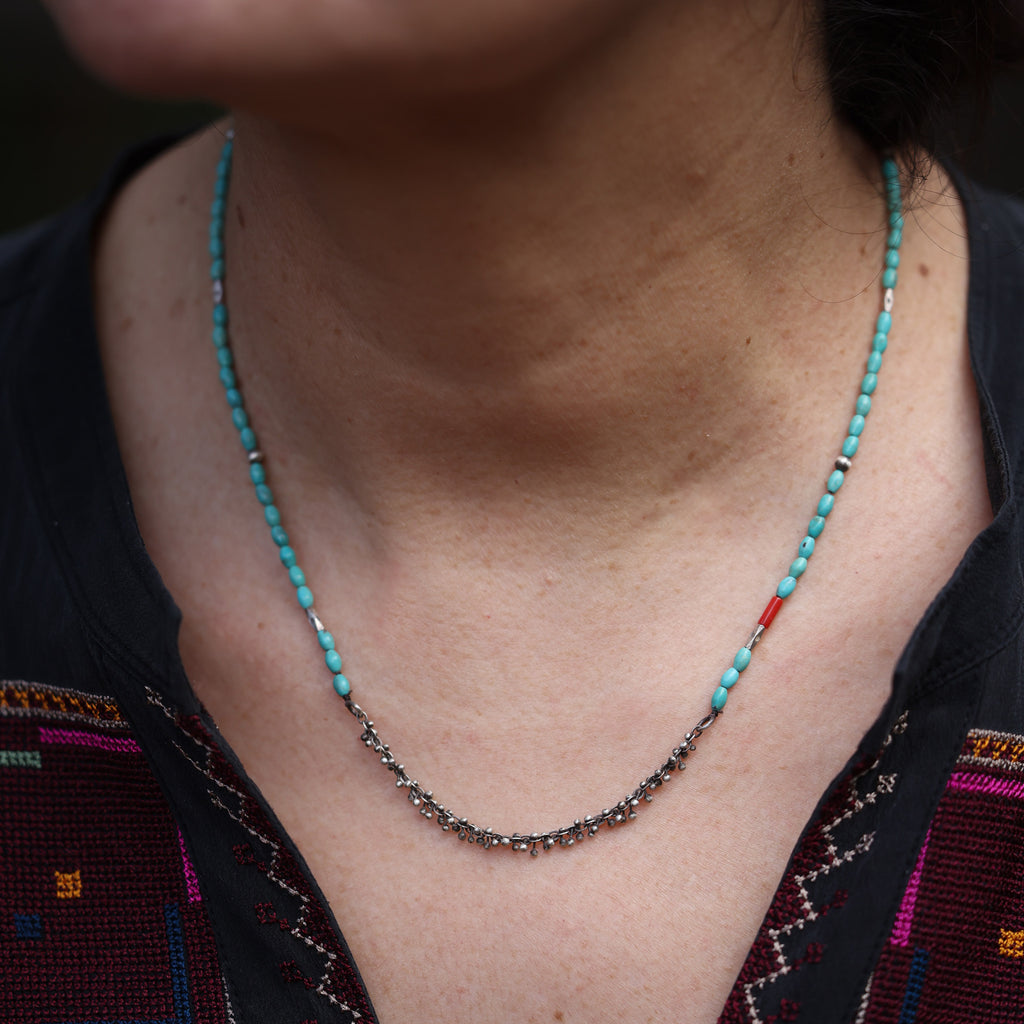 Thin Turquoise Seed Necklace