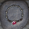 Rose Cut Ruby Seam Bead Bracelet