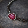 Rose Cut Ruby Seam Bead Bracelet