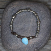 Rose Cut Turquoise Seam Bead Bracelet