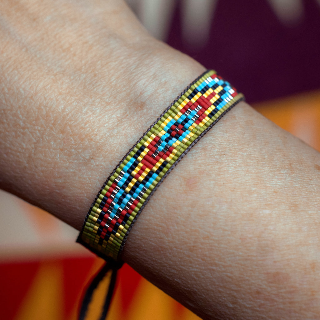 Olive Green Serape Bracelet