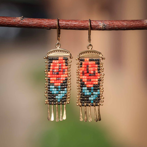 Rosas Earrings in Brown with 24k vermeil