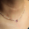 Aurora Lite Necklace with Pearl, Amethyst, and Labradorite