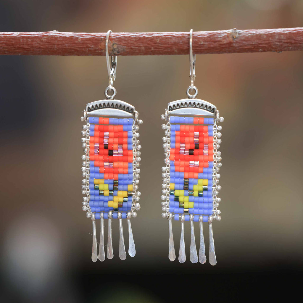 Rosas Earrings in Periwinkle (ear wire or post)