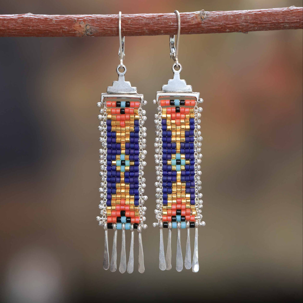 El Recuerdo Earrings in Navy Blue