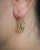 Peace Sign Earrings with Turquoise in 24k Vermeil