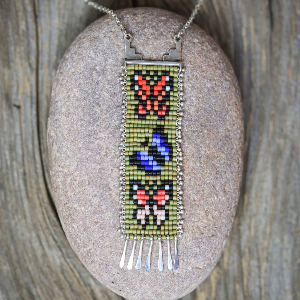 Mariposa Necklace in Olive Green